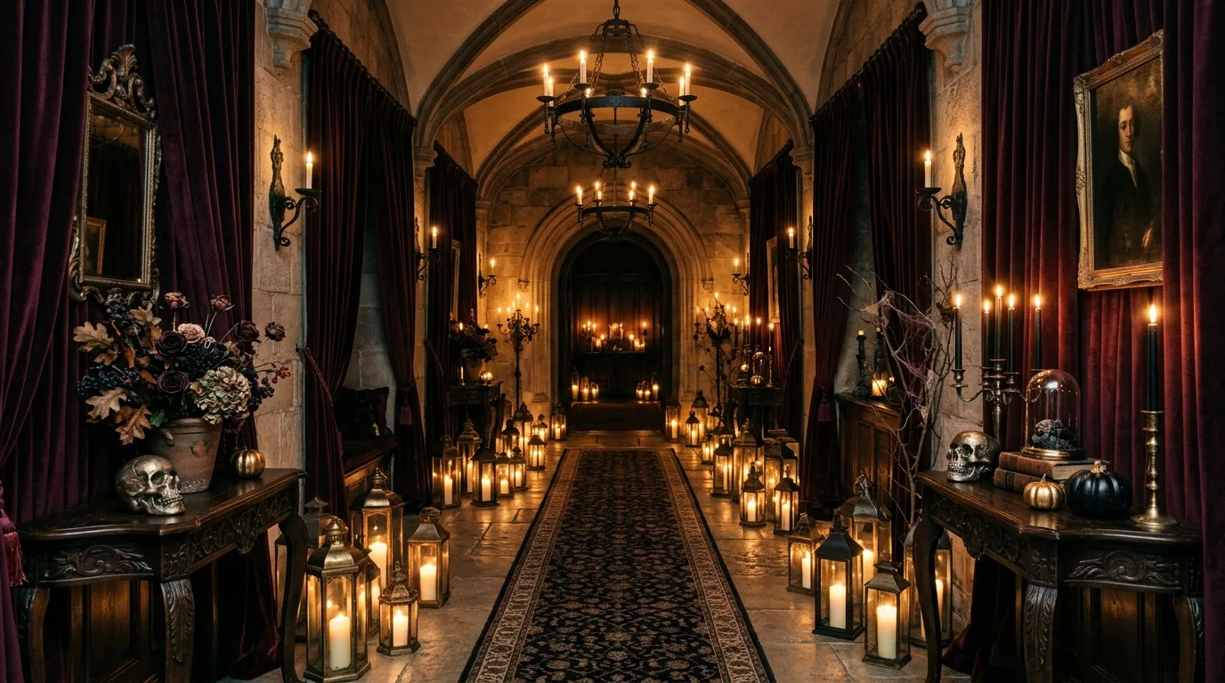 Let the dining table feel theatrical but polished inspiration for an elegant Halloween interior.